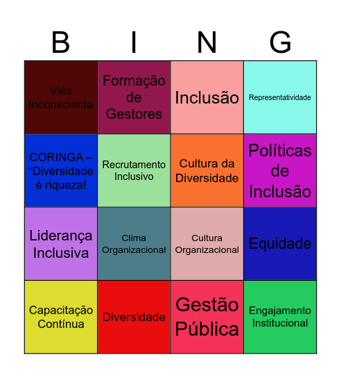 "Bingo da Diversidade: Conectando Pessoas e Propósitos Bingo Card