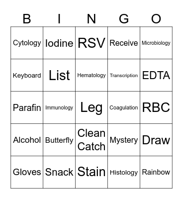 Laboratory Week 2025 Bingo Card