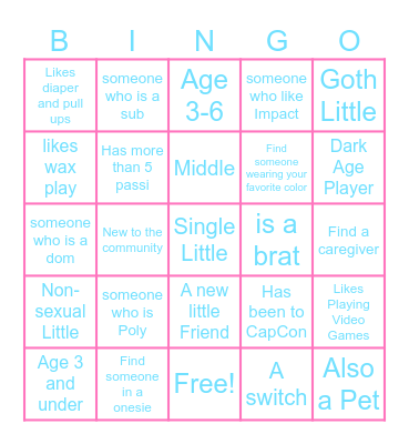 Littles Bingo Card