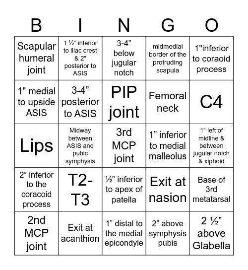 CR Bingo Card
