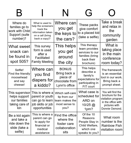 JCDCYF BINGO Card