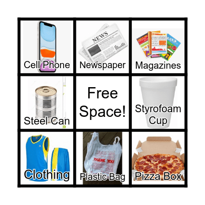 RECYCLING Bingo Card