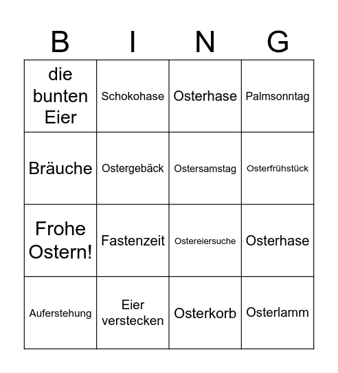 Ostern! Bingo Card