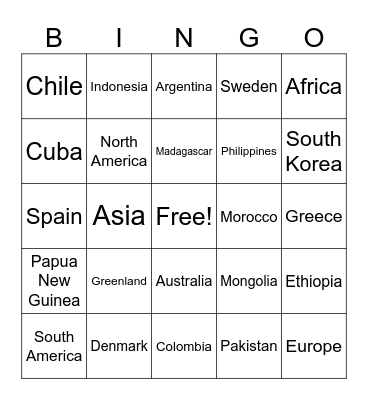 TRAVELING AROUND THE WORLD Bingo Card