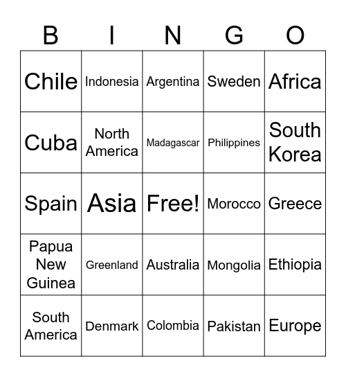 TRAVELING AROUND THE WORLD Bingo Card
