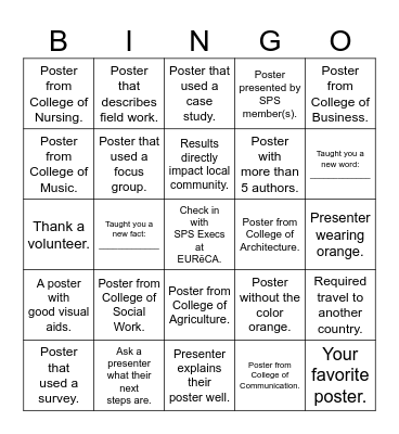 EURēCA BINGO Card