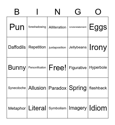 Fig Lang Bingo Card