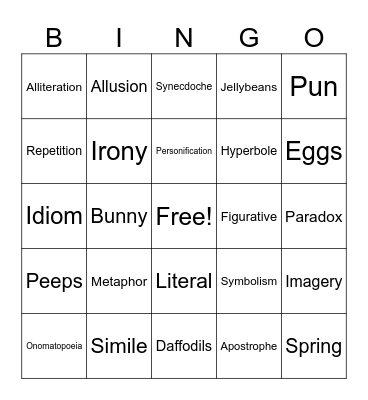 Fig Lang Bingo Card