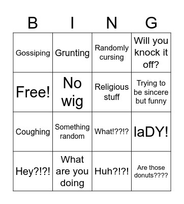 Nona Bingo Card