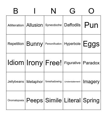 Fig Lang Bingo Card