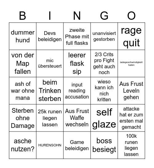 Elden Ring Bingo! Randomized Card Bingo Card