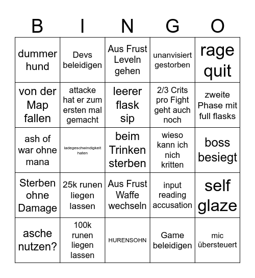 Elden Ring Bingo! Randomized Card Bingo Card