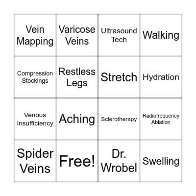 Veins Matter Bingo Card