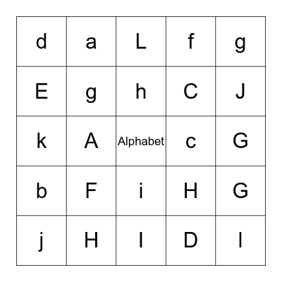 Alphabet Bingo Card