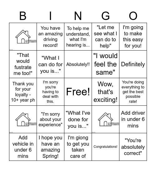 Survey Focus Bingo Card