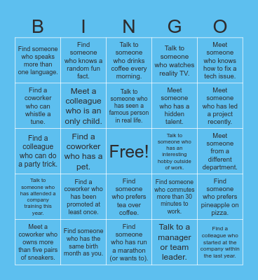 Anderson Bingo Card