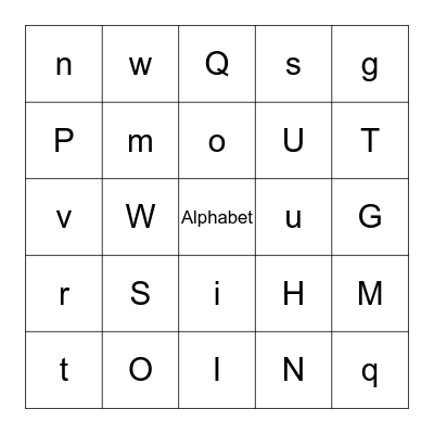 Alphabet Bingo Card