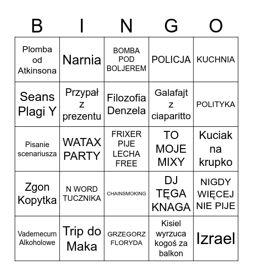 KOWALOWE BINGO Card