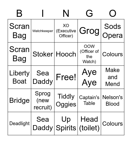 Mess bingo Card