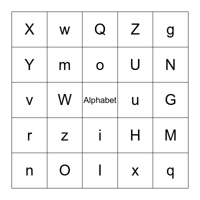 Alphabet Bingo Card