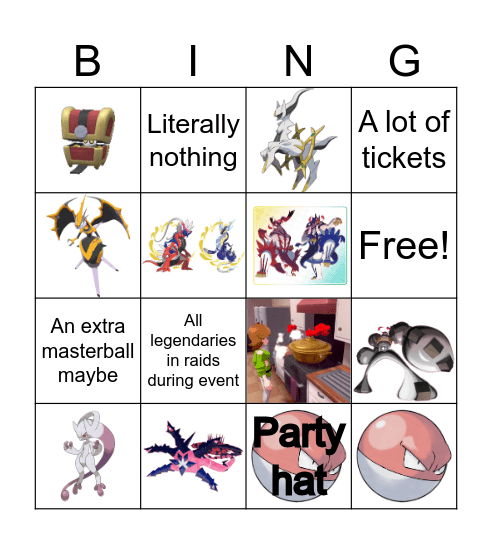 PoGo 10th Anniversary Bingo Card