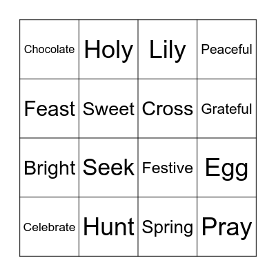 easter bingo! Bingo Card