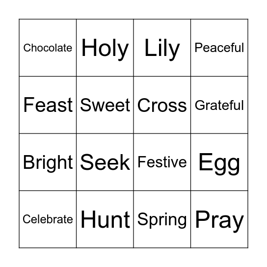 easter bingo! Bingo Card