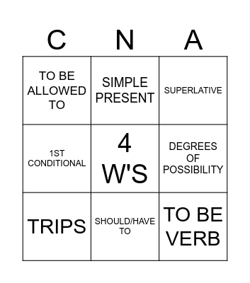 PADV'S BINGO Card