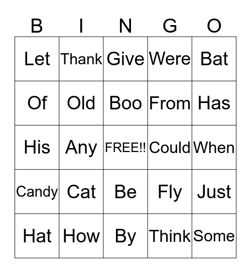 Halloween Bingo  Bingo Card