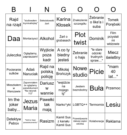 Paweł Lakarnum Bingo Card