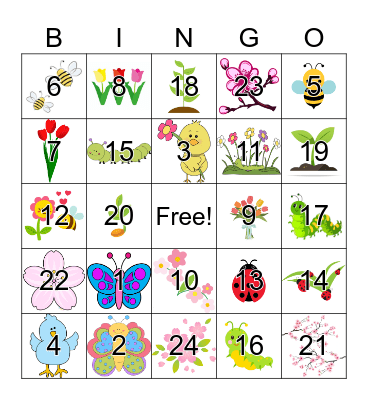Spring Bingo Card