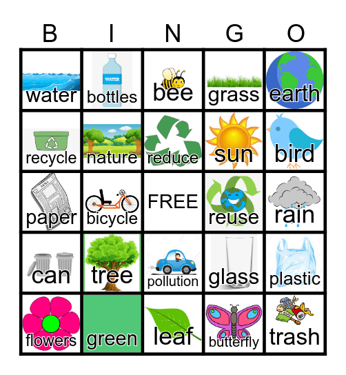Earth Day Bingo Card