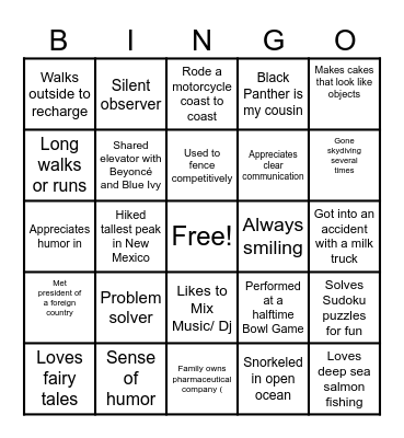 Sales Execution Team Event Bingo Card