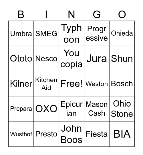 EK BINGO Card