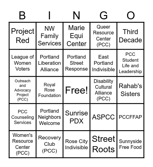 SOLIDARITY NOT CHARITY Bingo Card