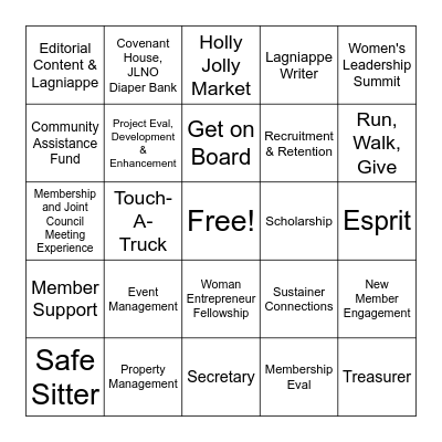 JLNO Placement Fest 2025 Bingo Card