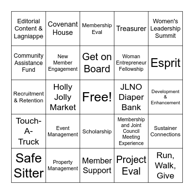 JLNO Placement Fest 2025 Bingo Card