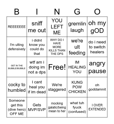 Meevale Reevals Bingo Card