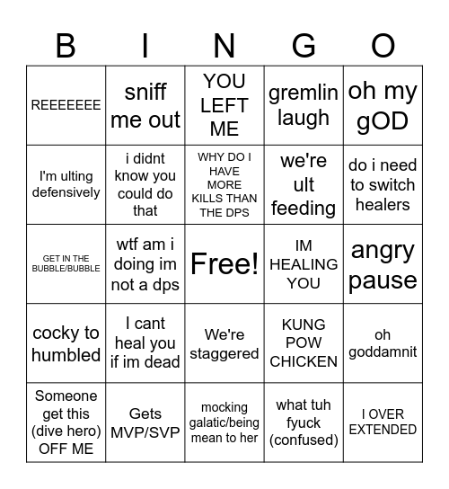 Meevale Reevals Bingo Card