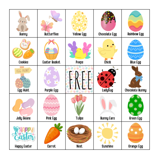 Easter Bingo Card