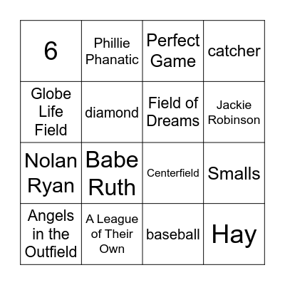 Baseball Trivia Bingo Card