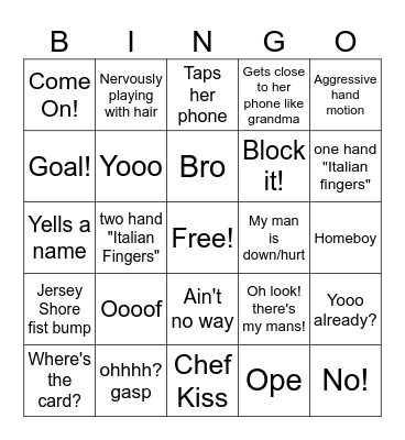Po Soccer Bingo Card