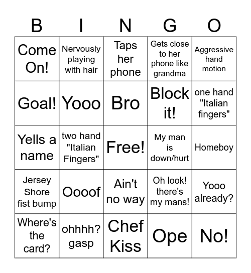 Po Soccer Bingo Card