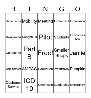 Meeting Bingo Card