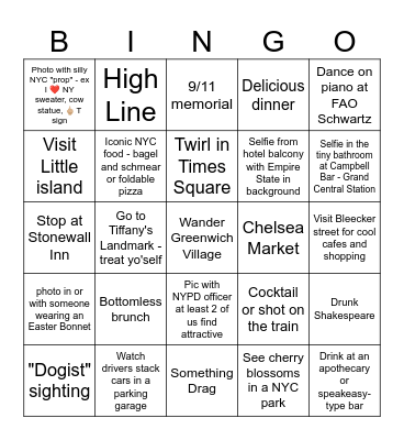 50th in NYC Bingo Card