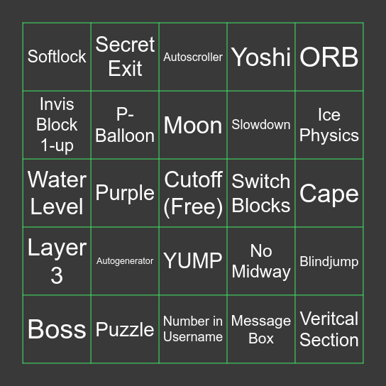 VLDCard Bingo Card