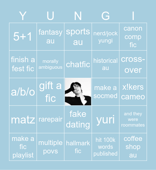 rain's fic writing bingo <3 Bingo Card