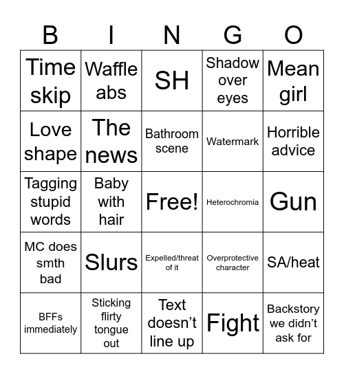 Gacha mafia Bingo Card
