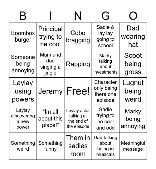 That girl lay lay Bingo Card