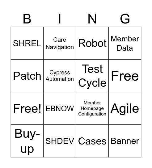 QCOP Black out feat. Target Messages Bingo Card